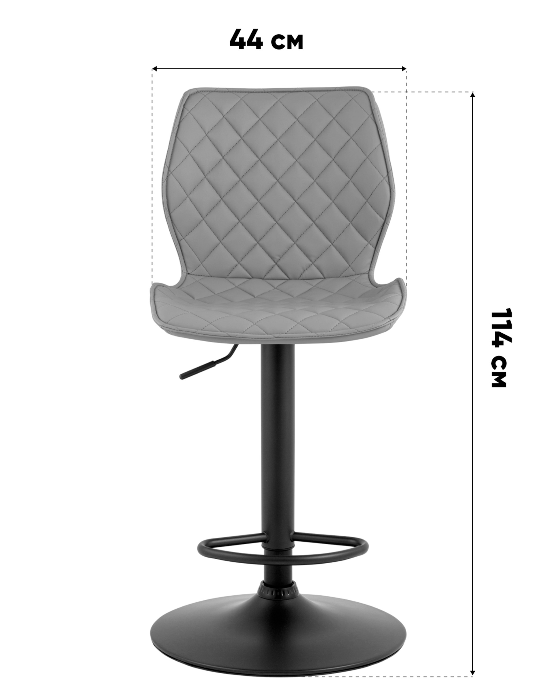 Стул барный Dome экокожа светло-серый