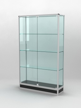 Витрина "ПРОФИЛЬ ПОДИУМ" №2-300-2 (задняя стенка - стекло), Черный