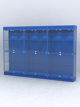 Витрина "АЛПРО" №3-3м-400-1 (задняя стенка - ДВП), Синий