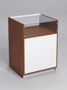 Прилавок "ТОРГОВЫЙ" №2-600, Орех, фасад белый