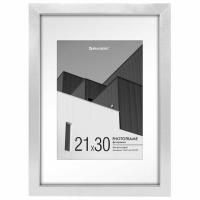 Рамка 21х30 см с паспарту 15х21 см небьющаяся, багет 20 мм пластик, BRAUBERG "New Age", белая, 391276