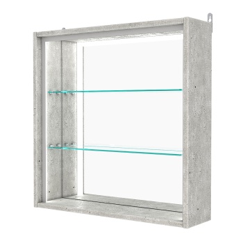 Витрина настенная №1-2Г-П с зеркалом, Метрополитан Грей