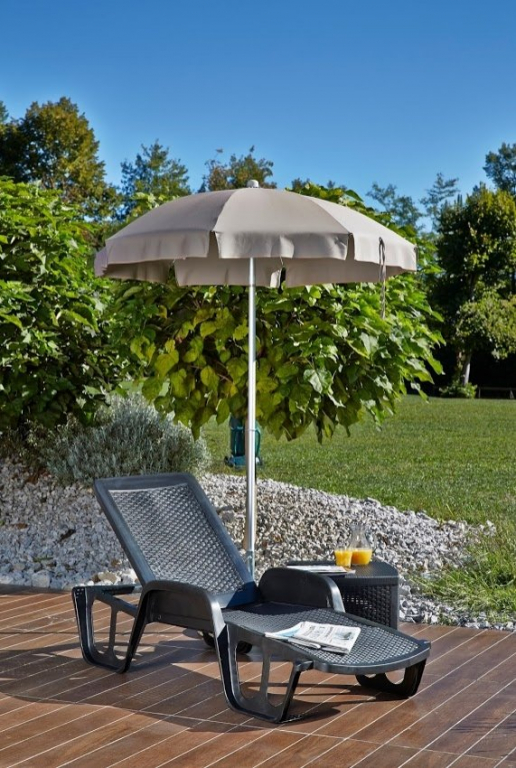 Шезлонг пластиковый Pool антрацит