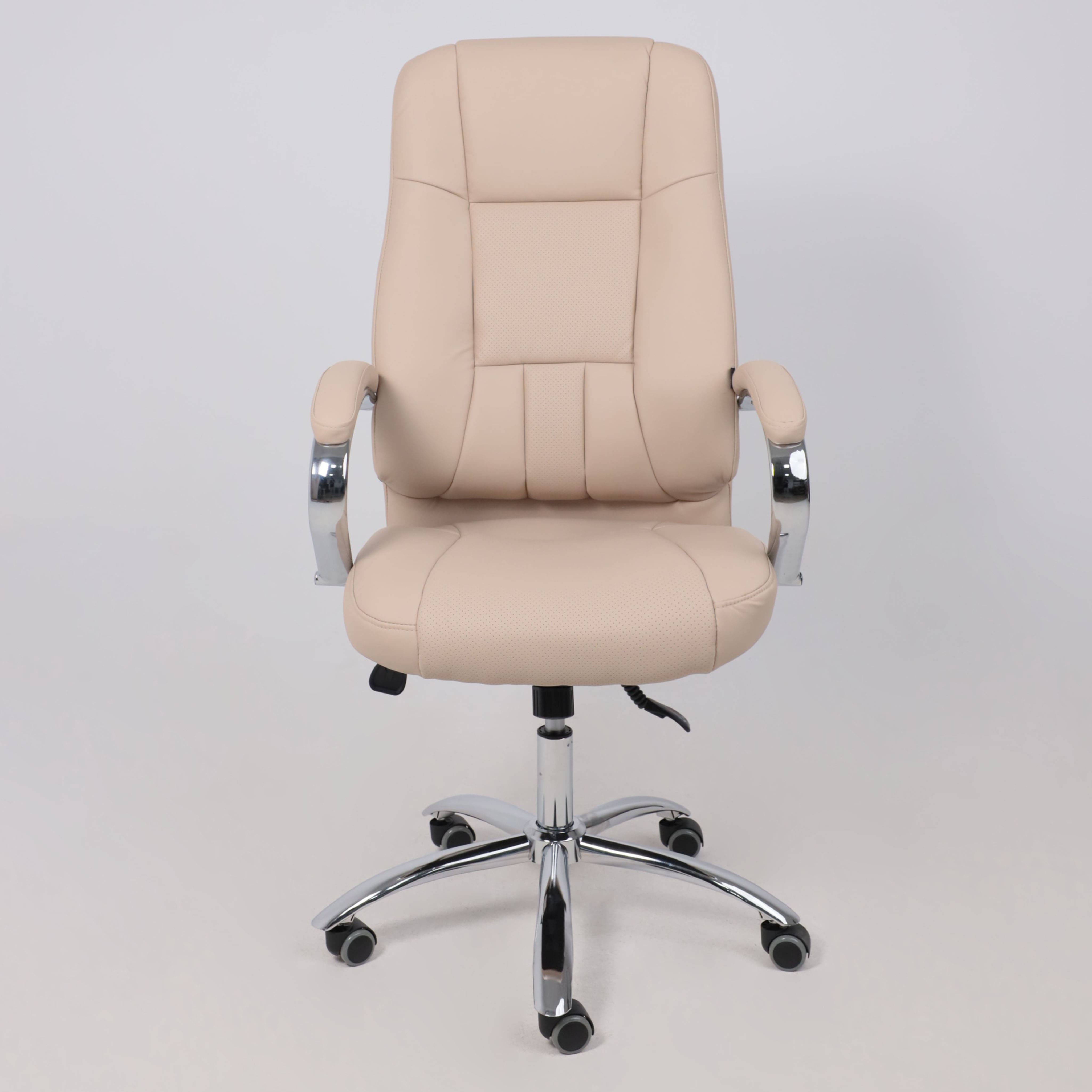 Кресло поворотное King, бежевый, экокожа