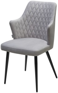 Стул ГЕРМАН (HERMAN) 360 град. BM-4 СВЕТЛО-СЕРЫЙ, велюр / черный каркас