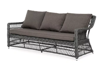 "Гранд Латте" диван трехместный из искусственного ротанга, цвет графитцвет Графит