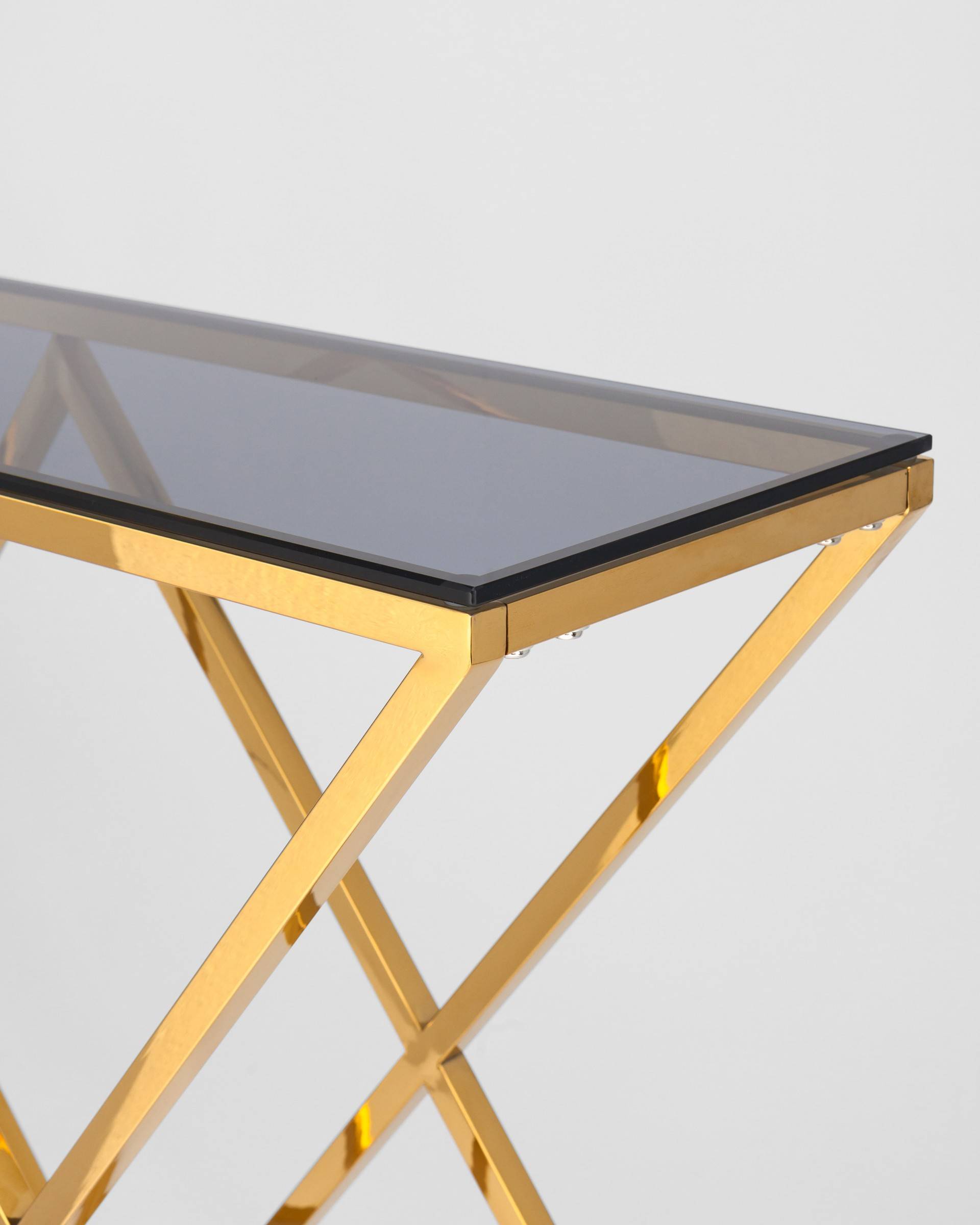 Консоль ИНСИГНИЯ 115*30 золото стекло smoke