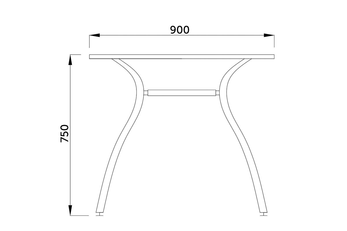 Стол FINEZIA, хром/стекло, 900*750*8/5