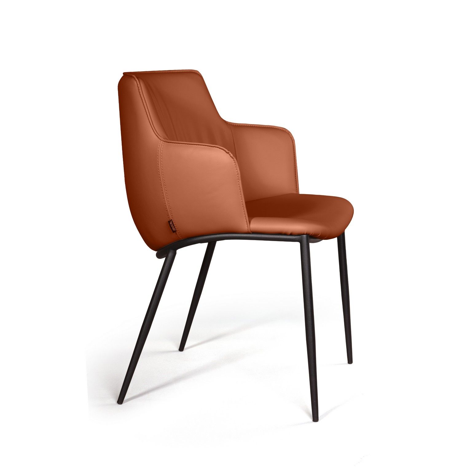 Стул с подлокотниками София, иск.кожа soft-touch, терракот