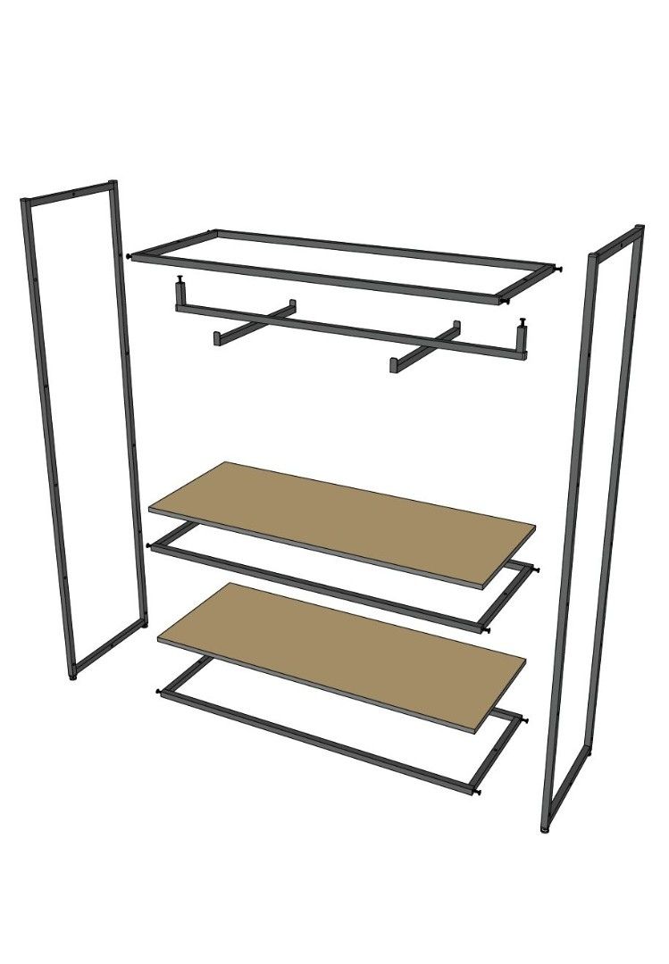 Стеллаж для одежды в стиле Лофт A17120-08 (170х120х45)