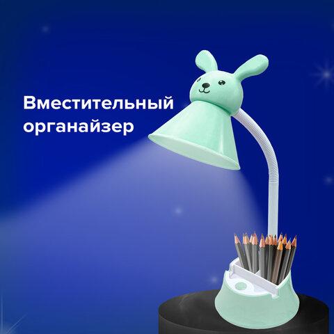 Настольная лампа / светильник SONNEN OU-611 на подставке, СВЕТОДИОДНАЯ, "SWEET BUNNY", 5 Вт, зеленый, 237642