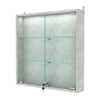 Витрина настенная с регулировочными полками №1-3АУ-РЕГ с подсветкой, Метрополитан Грей