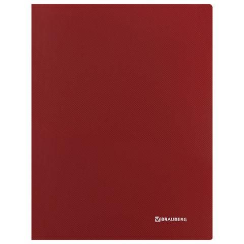 Папка с металлическим скоросшивателем и внутренним карманом BRAUBERG "Диагональ", темно-красная, до 100 листов, 0,6 мм, 221355