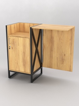 Прилавок под кассу "ЛОФТ СТИЛЬ" №5 (450+600мм) с хлопушкой, Дуб Золотистый