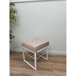 Банкетка Марсей 40-44 с полкой (бежевый/белый)