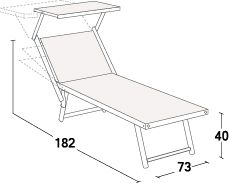 Шезлонг-лежак металлический 501 Relax серебристый, слоновая кость