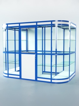 Павильон торговый из профиля пристенный №8в, Белый + Делфт голубой U525 ST9