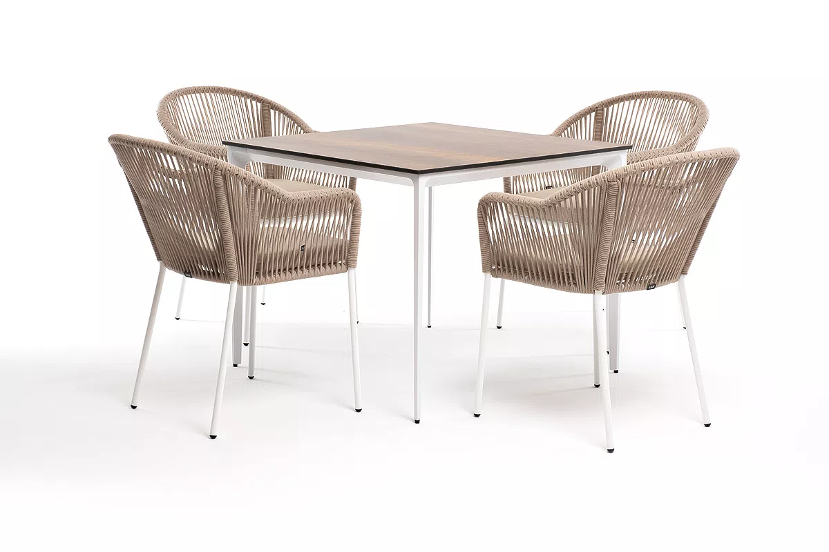 "Малага" обеденная группа на 4 персоны со стульями "Лион"