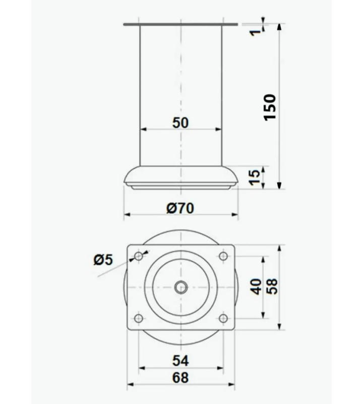 Ножки для мебели 150х50 мм (4 шт) черный