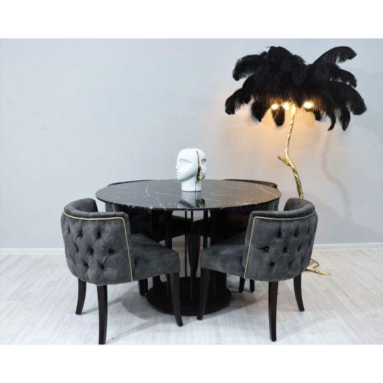Стол обеденный Сохо, черный мрамор