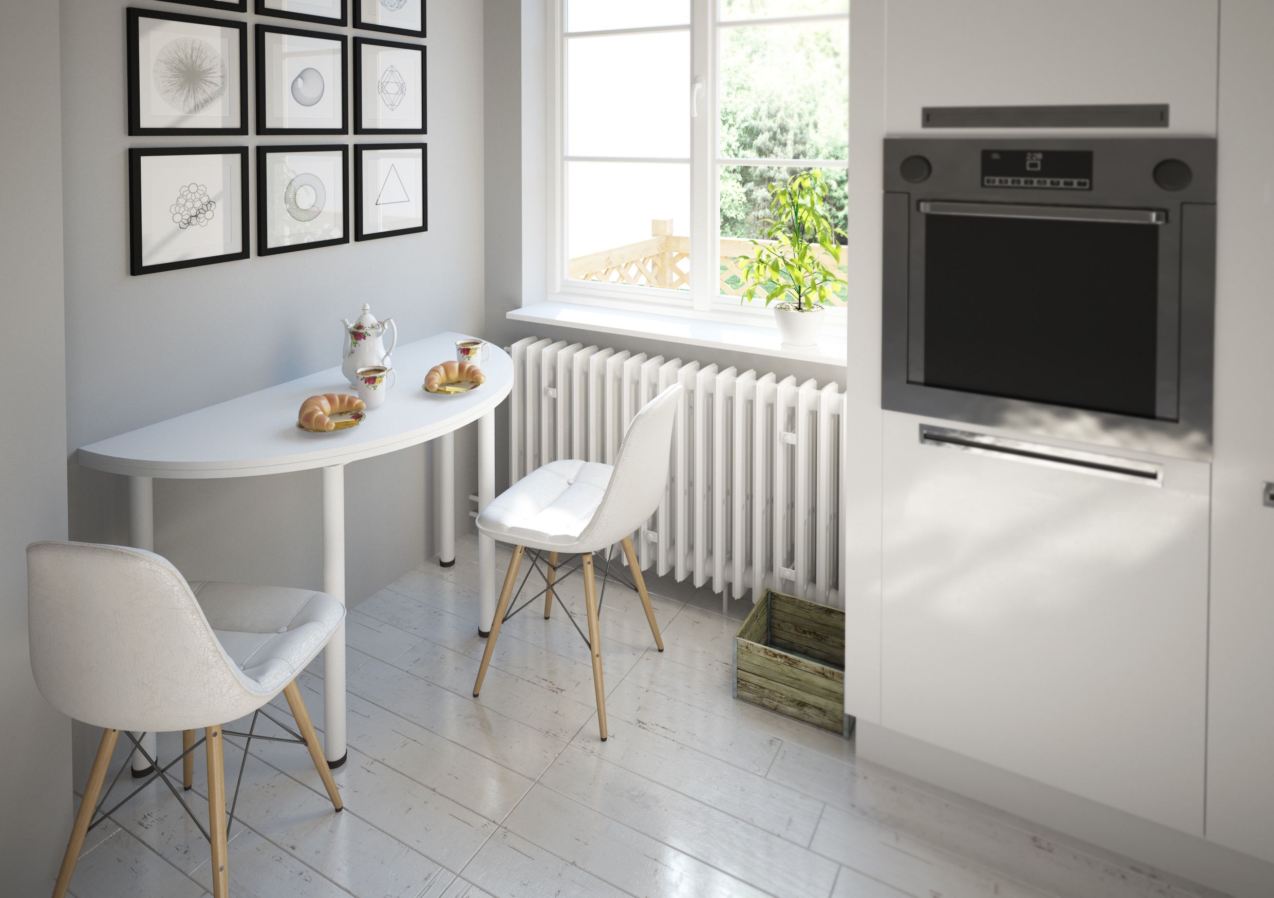 Стол-консоль Далис, дуб белый крафт, лдсп