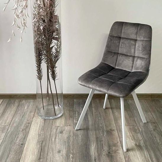 Стул CHILLI SQUARE, античный темно-серый, светлый каркас