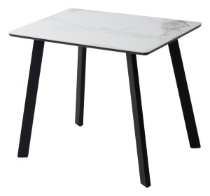 Стол ТИК ТАК 90  PANDORA LIGHT, керамика / Черный каркас