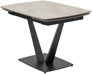 Стол АЛАТРИ (ALATRI) 120 АМБЕР ЖАДЕ ГЛЯНЦЕВЫЙ (GLOSS AMBER JADE) керамика /ЧЕРНЫЙ, ®DISAUR