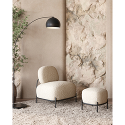 Пуф Стоун ткань букле молочный