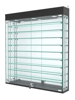 Витрина "АТРИУМ" с регулировочными полками настенная №4А-6-РЕГ, Черный