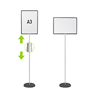 ЗНАК А3 Стойка информационная телескопическая черная П.02.04