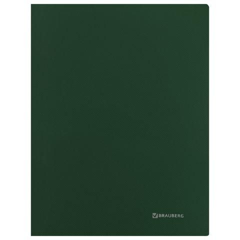 Папка с металлическим скоросшивателем и внутренним карманом BRAUBERG "Диагональ", темно-зеленая, до 100 листов, 0,6 мм, 221354