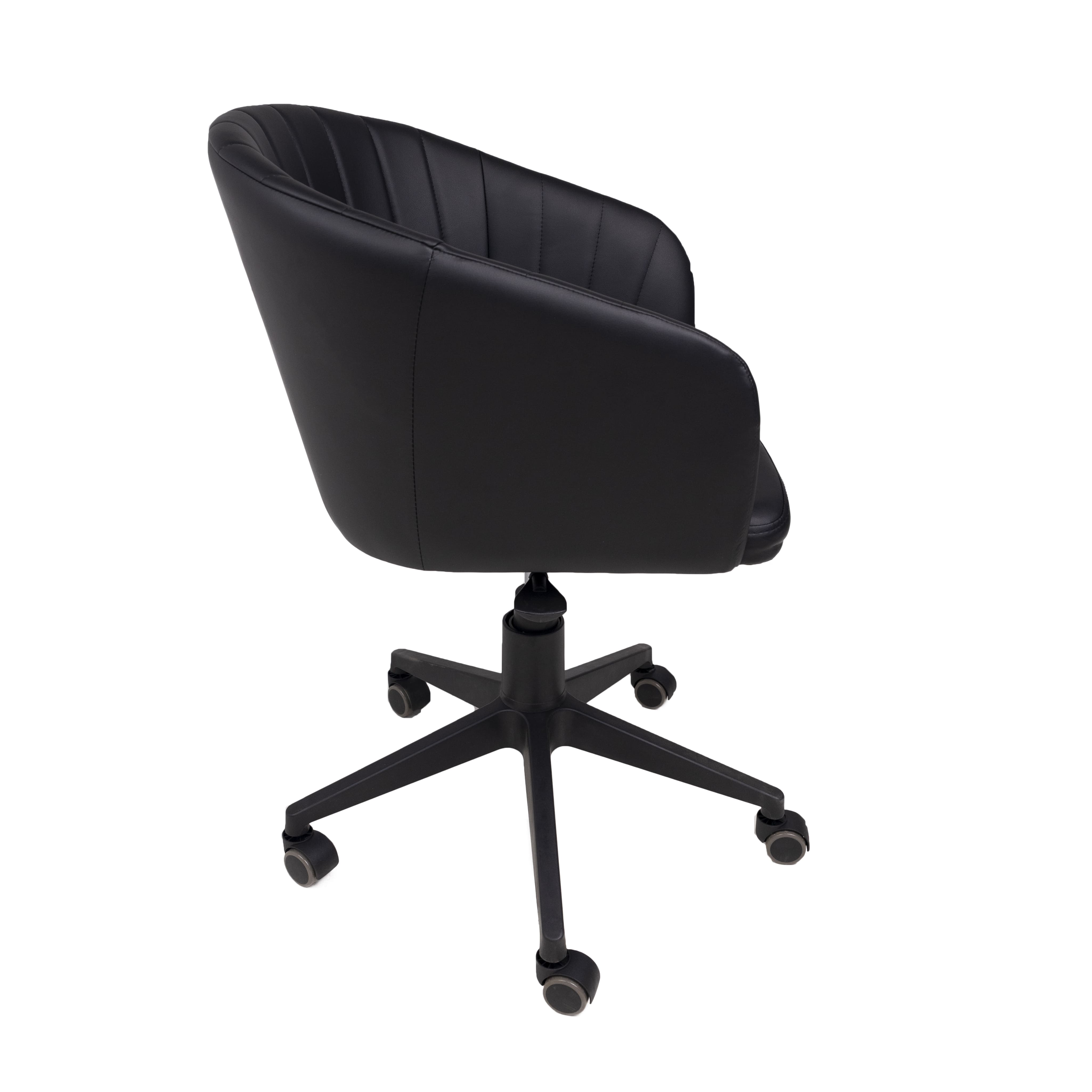 Кресло поворотное AV 307, черный, экокожа