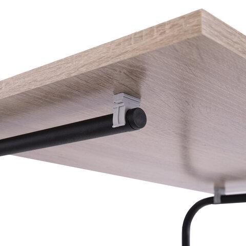 Стол BRABIX "Smart CD-013", 600х420х745-860 мм, ЛОФТ, регулируемый, колеса, металл/ЛДСП дуб, каркас черный, 641882