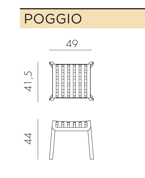 Табурет пластиковый Poggio табак