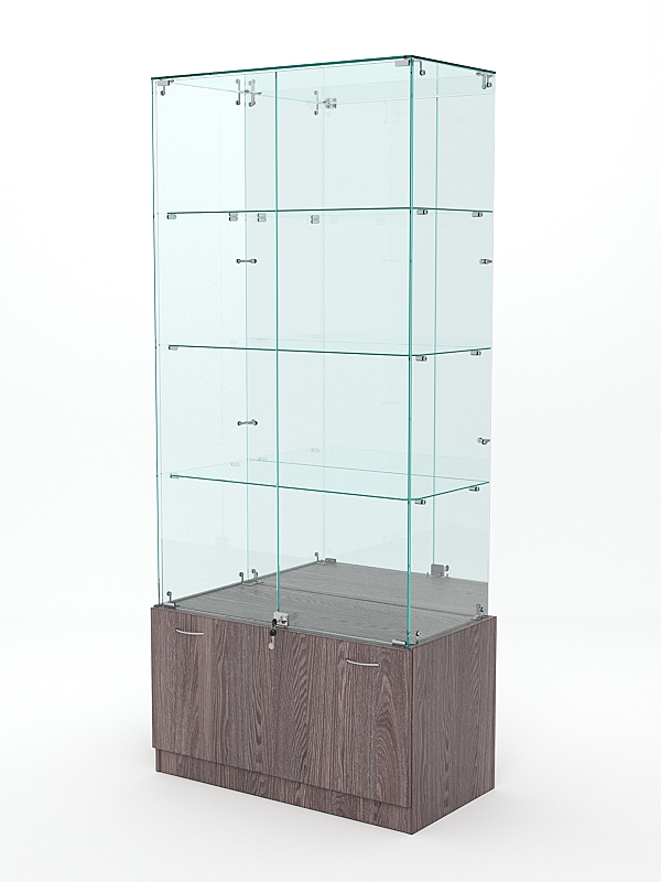 Витрина стеклянная "КРИСТАЛЛ" №7 (с дверками, задняя стенка - зеркало)