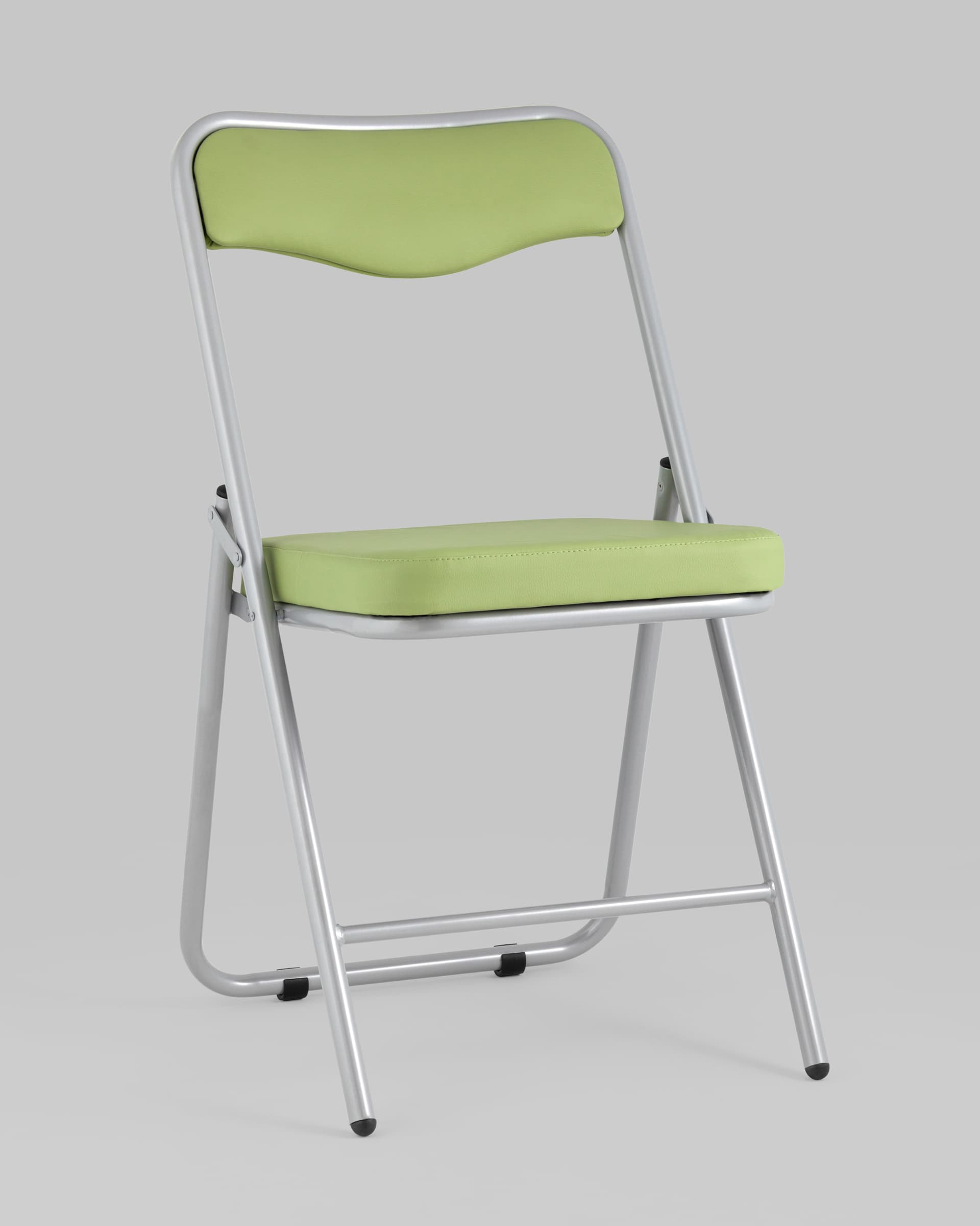Складной стул Джонни экокожа салатовый каркас металлик
