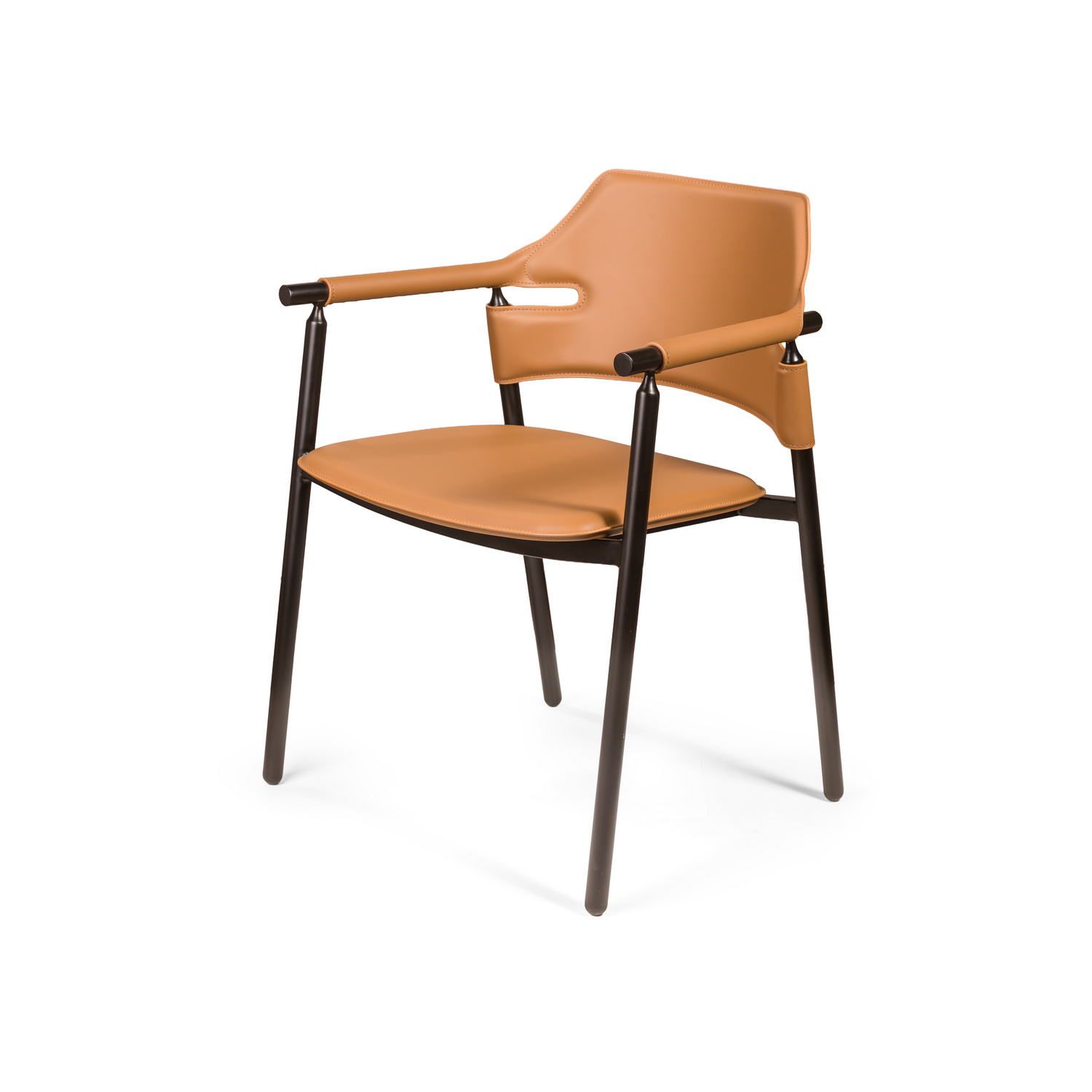 Стул с подлокотниками Сьют, коричневый