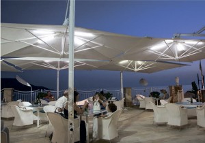 LED светильник для зонта (от батареи)  белый