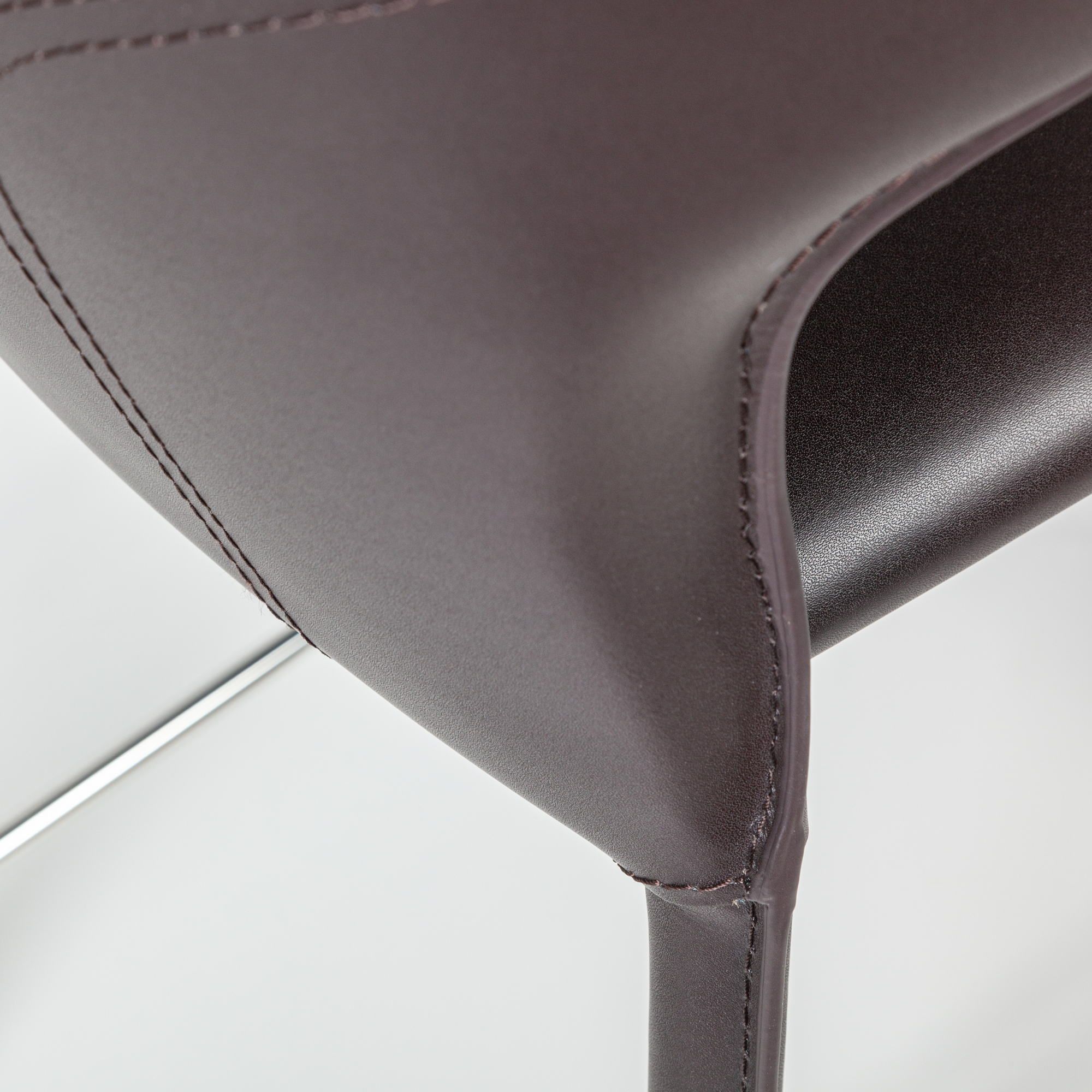 Стул полубарный Аустин, кожа коричневый