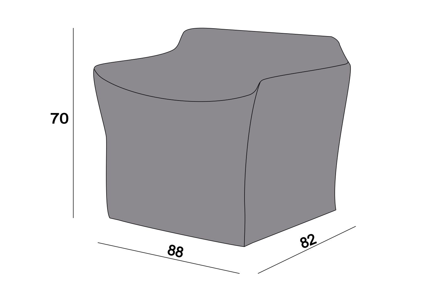 Защитный чехол на кресло Касабланка 88×82×70