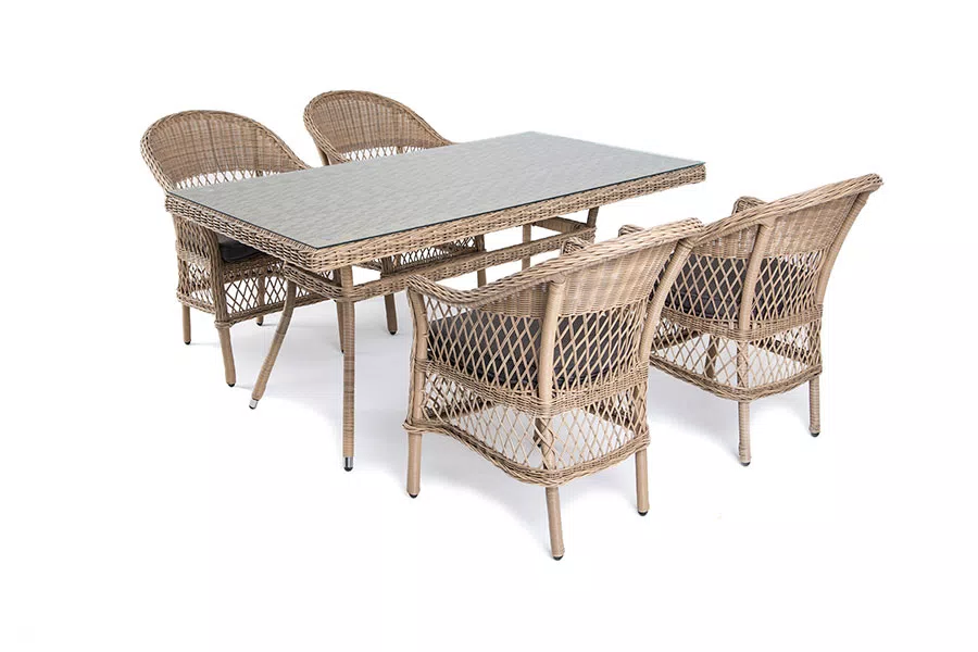 "Амароне" обеденная группа из искусственного ротанга на 4 персоны