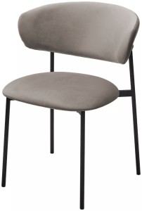 Стул ЛЕОНАРДО H-61 Кварцевый, велюр / черный каркас