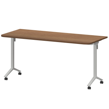 Стол мобильный складной радиусный Моби МБ22-160.70Р Орех/Белый