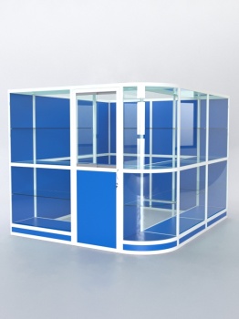 Павильон торговый из профиля угловой №5г, Делфт голубой U525 ST9 + Белый