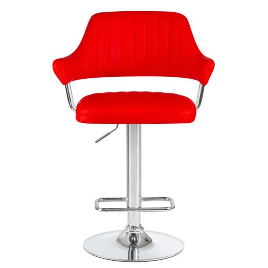 Барный стул КРАКОВ, экокожа красная