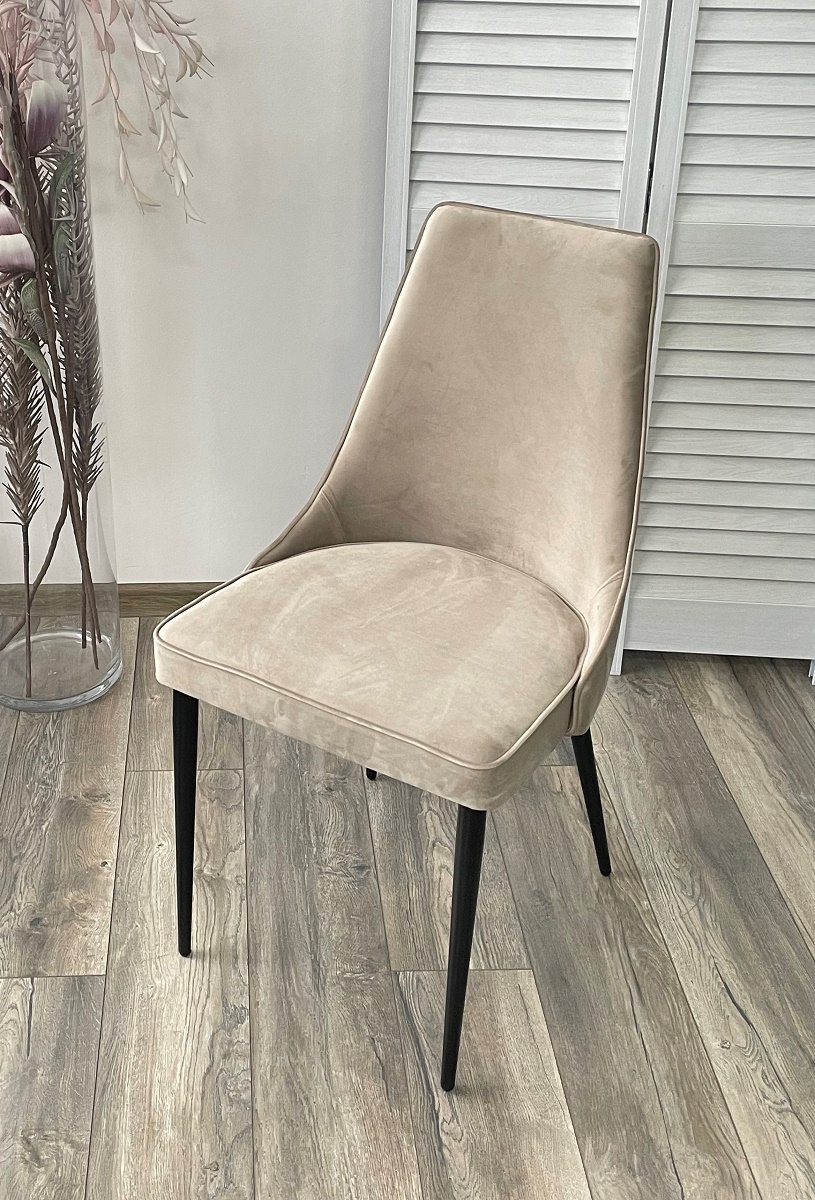 Стул НЕПАЛ (NEPAL-P) ЛАТТЕ #25, велюр/ черный каркас