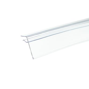 Ценникодержатель для крепления на стеклянные полки GLS39 прозрачный, 1000 мм (50 шт. в упаковке)