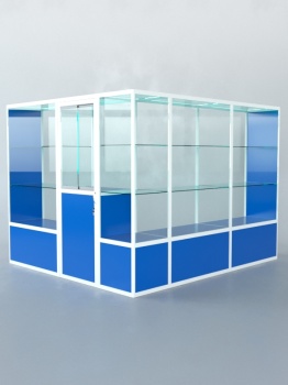 Павильон торговый из профиля угловой №1б, Делфт голубой U525 ST9 + Белый