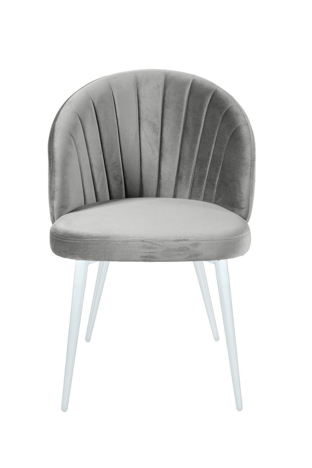 Стул Монблан, бархат серый 02 / белый конус